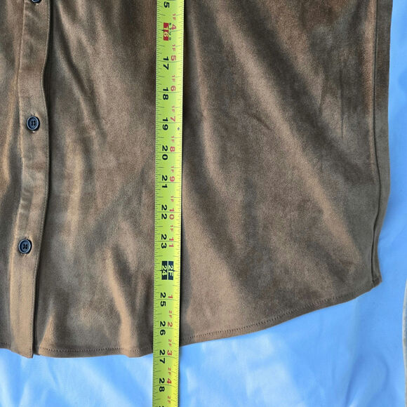 Coldwater Creek Womens Western Lagom Oversized Faux Suede Button Down Shirt PXL - Picture 11 of 11